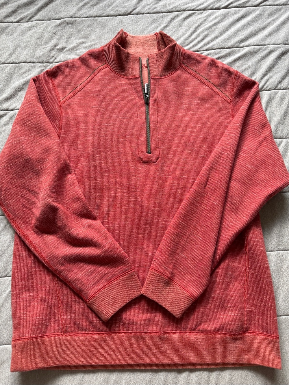 Tommy Bahama Men's Quarter-Zip Sweater in Coral Red